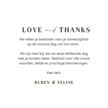 Trendy trouwkaartje hart gestreept in roze en oranje  Achterkant