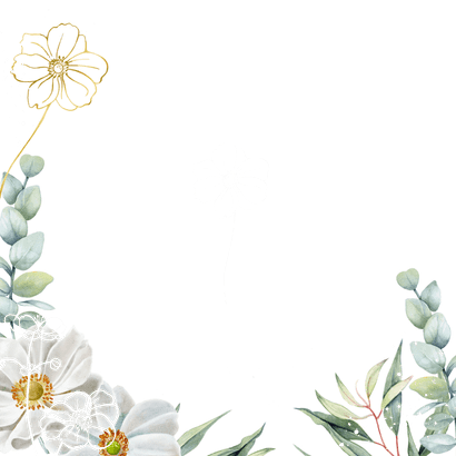 Trouwkaart herfstanemonen geregistreerd partnerschap  Achterkant