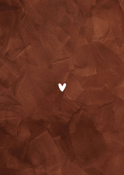 Trouwkaart roestbruin met koperen kader stijlvol we say yes Achterkant