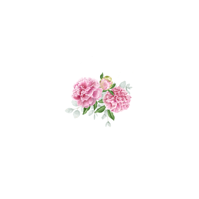 Trouwkaart roze pioenrozen en eucalyptus Achterkant