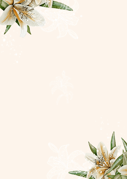 Trouwkaart Save the date witte lelie  Achterkant