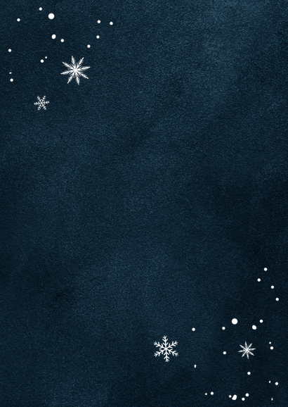 Uitnodiging borrel diner kerstdiner champagne sneeuw winter Achterkant