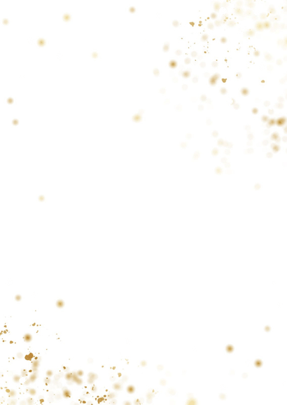 Uitnodiging dubbel feest feestelijk gouden ballonnen Achterkant