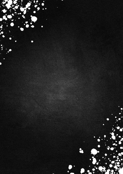 Uitnodiging feestje goud fotocollage met spetters Achterkant