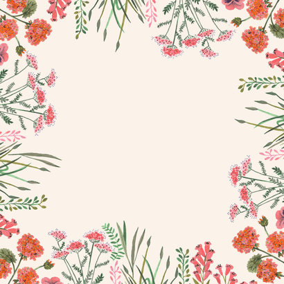 Uitnodiging jubileum veldbloemen Achterkant