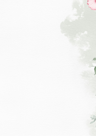 Uitnodiging met klokwinde en eucalyptus Achterkant