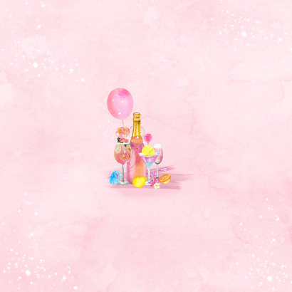 Uitnodiging samen 100 jaar champagne en cocktails Achterkant