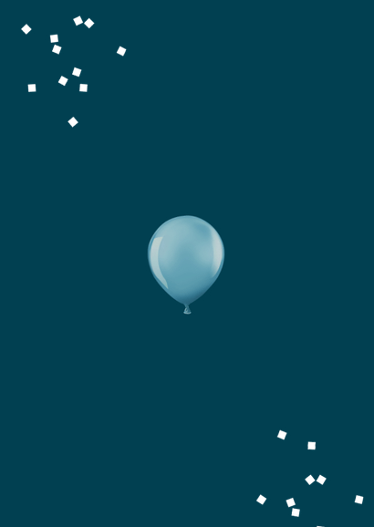 Uitnodiging verjaardagskaart 50 vijftig ballonnen confetti Achterkant