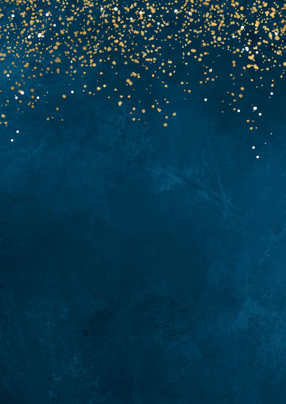 Uitnodiging vrijgezellenfeest bachelor party blauw goud Achterkant