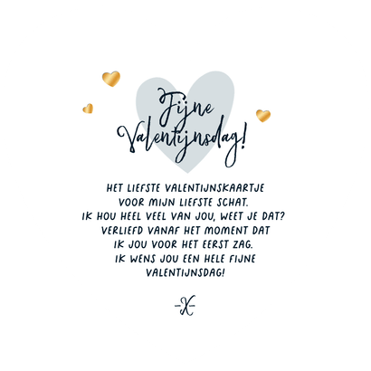 Valentijnskaart hartvorm foto's i love you gouden hartjes Achterkant