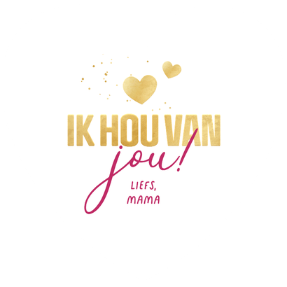 Valentijnskaart hartvorm liefste dochter goud Achterkant