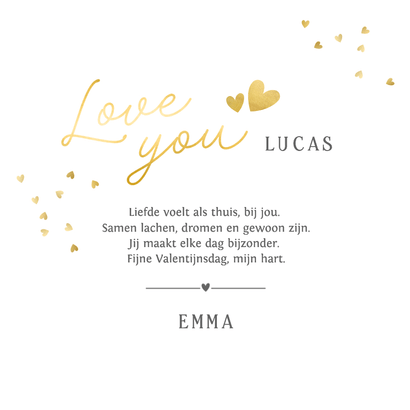 Valentijnskaart met eigen foto uitgesneden in hart vorm Achterkant