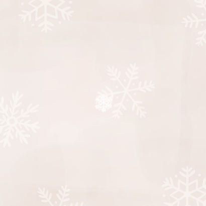 Winterse kerstkaart met sneeuwvlokjes en koperfolie beige Achterkant