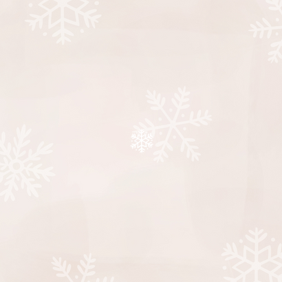Winterse kerstkaart met sneeuwvlokjes en koperfolie beige Achterkant