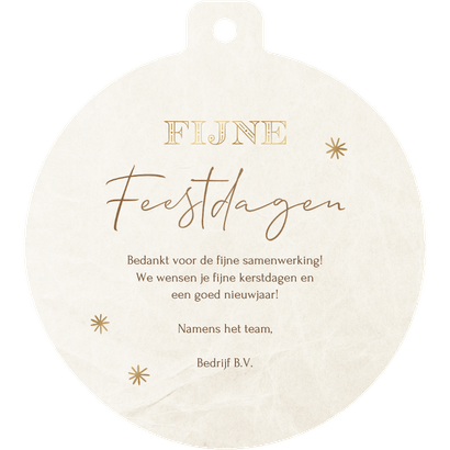 Zakelijke kerstbal kerstkaart 2026 met wereldkaart Achterkant