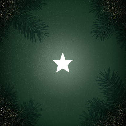 Zakelijke kerstkaart 2027 kerstbal sterren, takjes bedankt! Achterkant