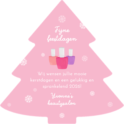 Zakelijke kerstkaart beauty kerstboom nagellak fotocollage Achterkant