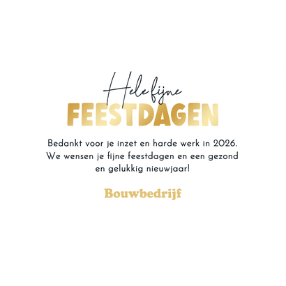 Zakelijke kerstkaart bouw bedankt gereedschap hart sterren Achterkant