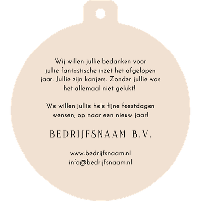 Zakelijke kerstkaart kerstbal stijlvol thank you 2026 bruin Achterkant