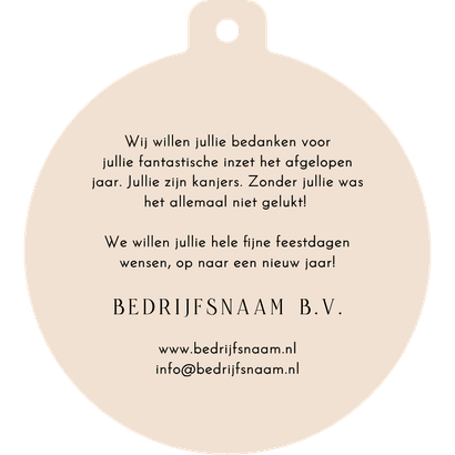 Zakelijke kerstkaart kerstbal stijlvol thank you bruin Achterkant