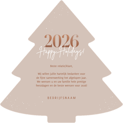 Zakelijke kerstkaart kerstboom vorm fotocollage jaartal Achterkant