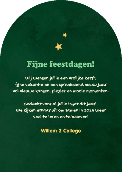 Zakelijke kerstkaart onderwijs boeken kerstboom sterren Achterkant
