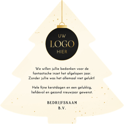Zakelijke kerstkaart stijlvol kerstboomvorm fijne kerstdagen Achterkant