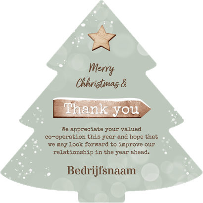 Zakelijke kerstkaart wegwijzers hout bedankt internationaal Achterkant