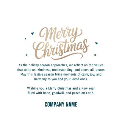 Zakelijke kerstkaart wereld kerstbal vrede duif sterren Achterkant