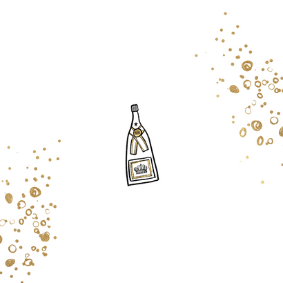 Zakelijke uitnodiging bedrijfsfeest 25 bubbels goud Achterkant