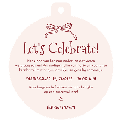 Zakelijke uitnodiging kerstborrel proost champagne doodle Achterkant