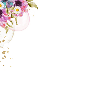 Zomerse uitnodigingskaart tuinfeest bloemen watercolor foto Achterkant