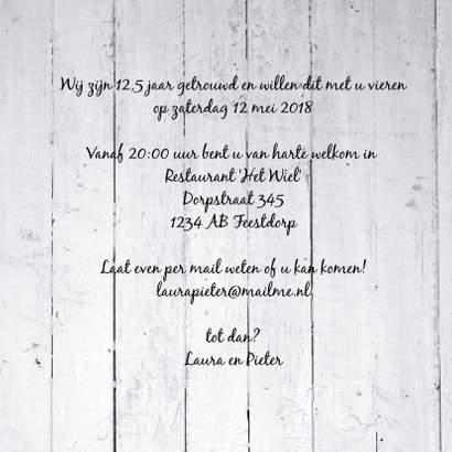 1,25 jaar getrouwd uitnodiging met hout look 3