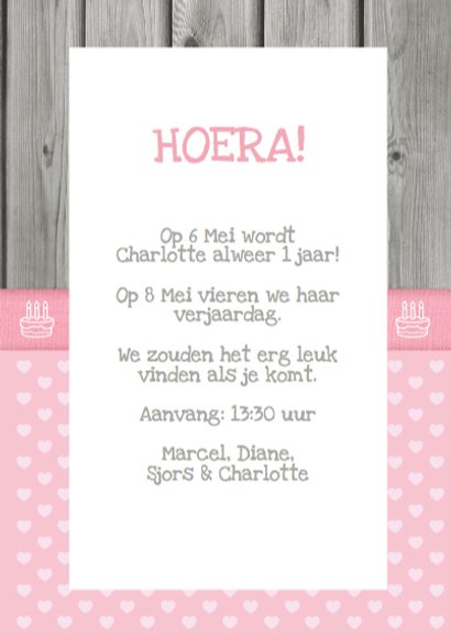 12 Maanden kaart meisje hout 3