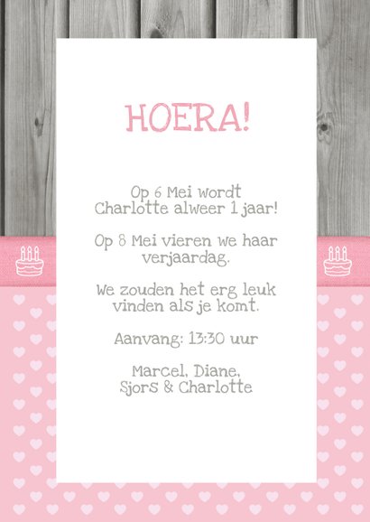 12 Maanden kaart meisje hout 3