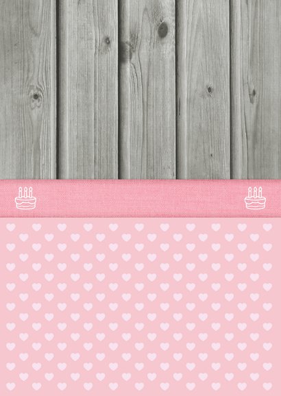 12 Maanden kaart meisje hout Achterkant
