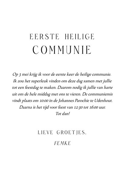 1ste Communie stijlvol vintage kraft met kant bloemen strik 3