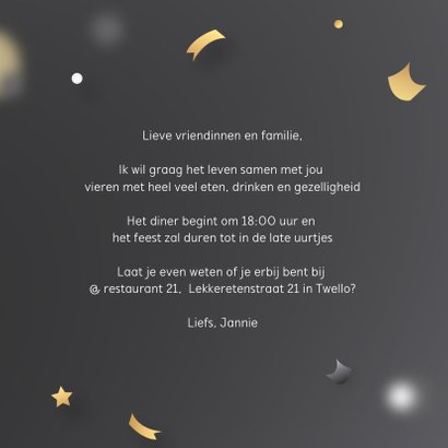 21 diner uitnodiging gold and silver 3
