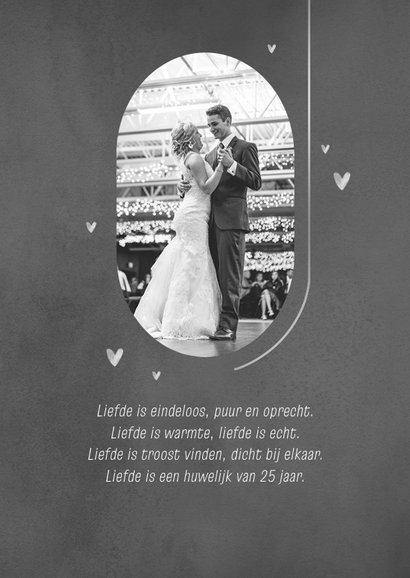 25 jaar jubileumfeest zilver huwelijk hartjes uitnodiging 2