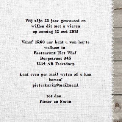25 jarig foto huwelijksjubileum hout design 3