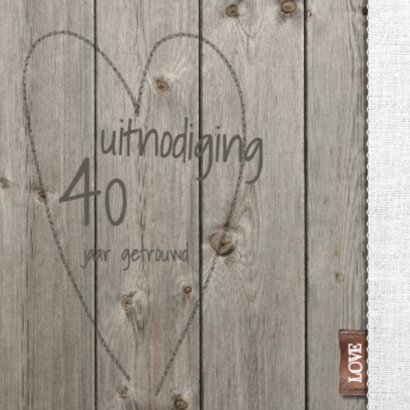 25 jarige jubileumkaart hout en linnen 2