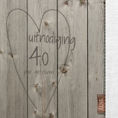 25 jarige jubileumkaart hout en linnen 2