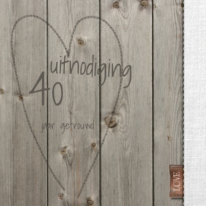 25 jarige jubileumkaart hout en linnen 2