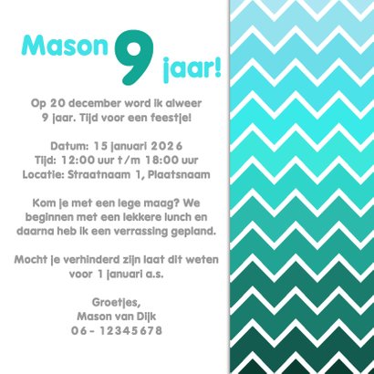 3hoek feestje aqua - DH 3