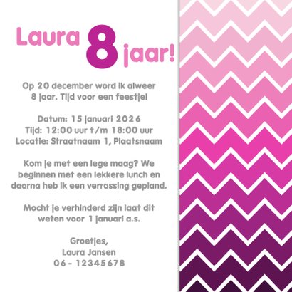 3hoek feestje roze - DH 3