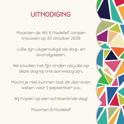 3hoek uitnodiging kleur - DH 3