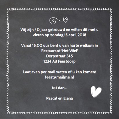 40 jaar getrouwd - hout krijtbord 3