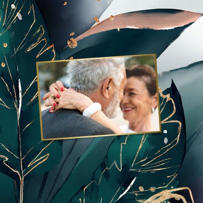  40 jarig huwelijk uitnodiging groen watercolor blad 2