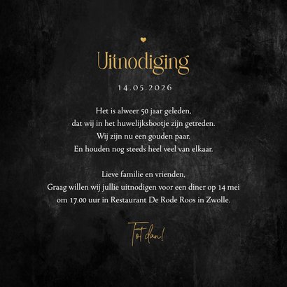 50 jaar getrouwd jubileumfeest goud krijtbord hartjes foto 3