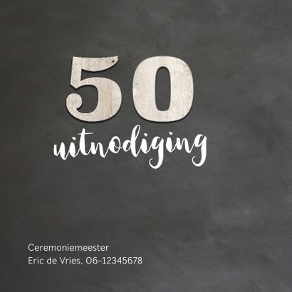 50 jaar getrouwd - krijtbord look en hout cijfers 2